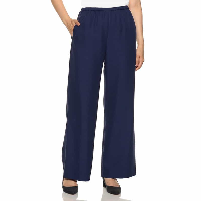 BARNEYS NEW YORK ウォッシャブル ドローストリング ワイドパンツ NAVY