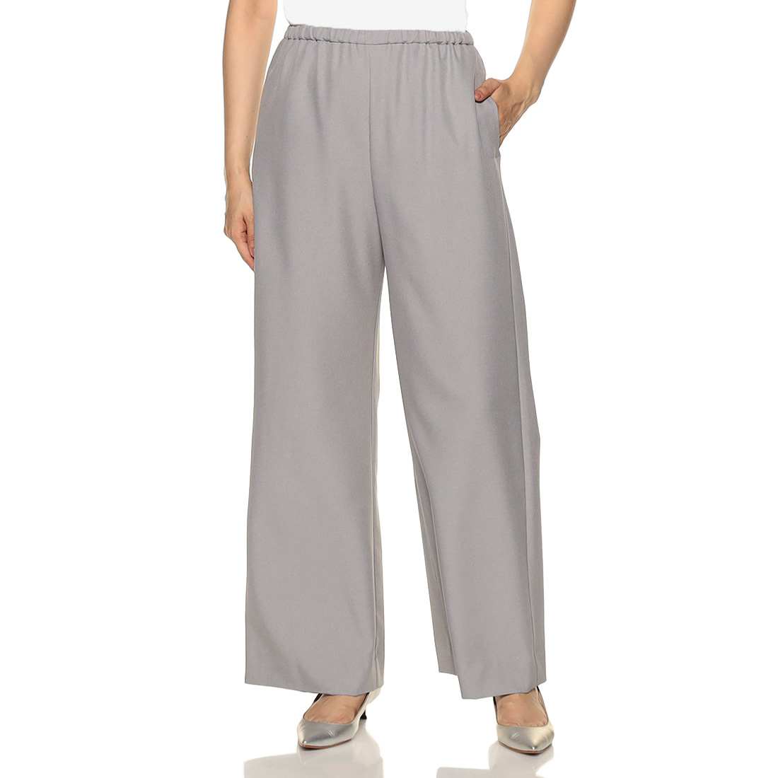 ウォッシャブル ドローストリング ワイドパンツ