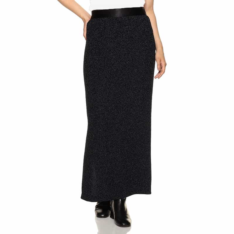 BARNEYS NEW YORK ウォッシャブル ラメ入り素材タイトスカート NAVY