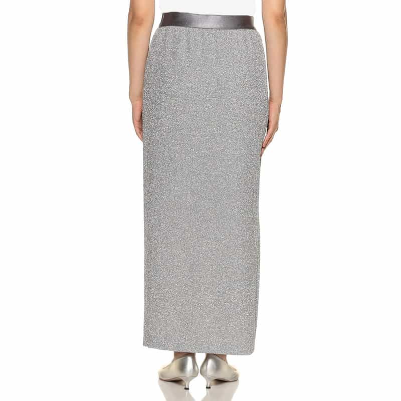 BARNEYS NEW YORK ウォッシャブル ラメ入り素材タイトスカート SILVER