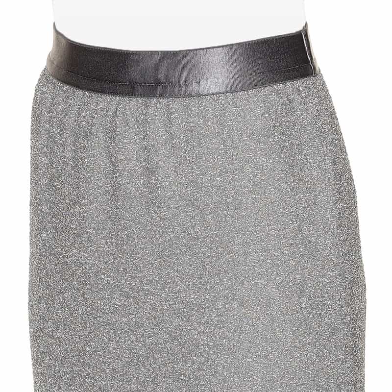 BARNEYS NEW YORK ウォッシャブル ラメ入り素材タイトスカート SILVER