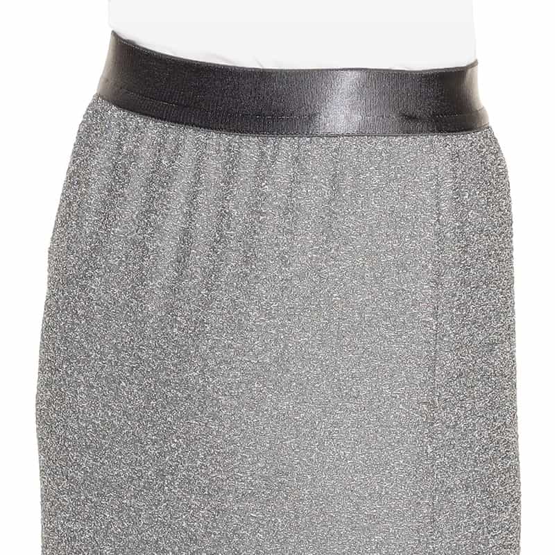 BARNEYS NEW YORK ウォッシャブル ラメ入り素材タイトスカート SILVER