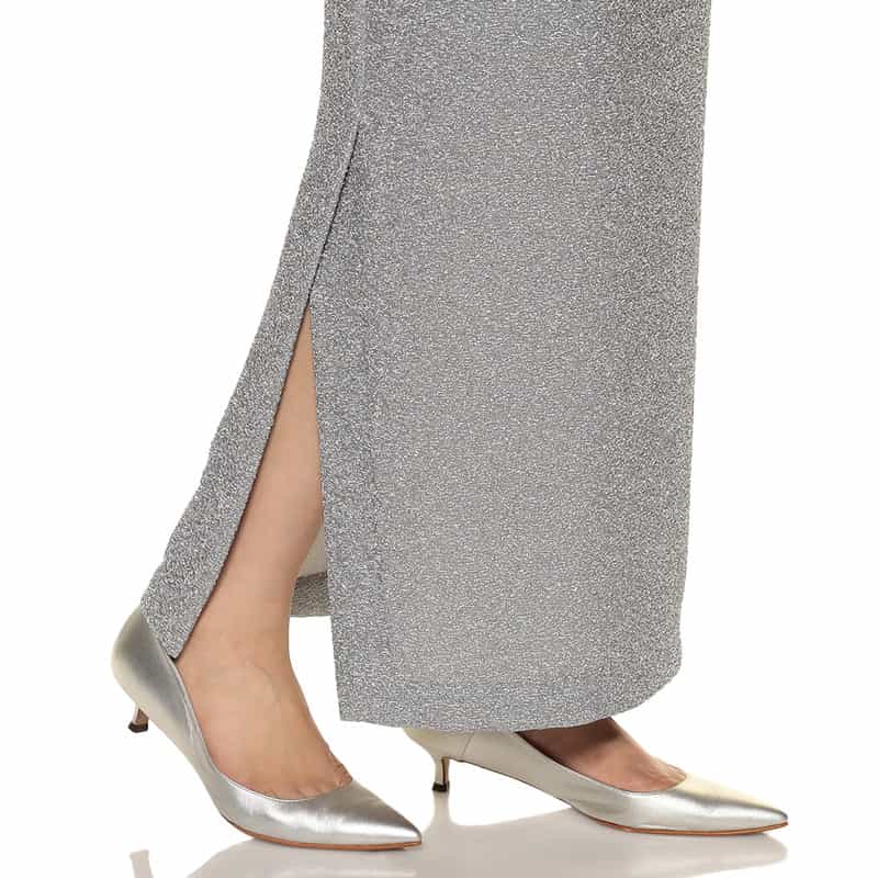 BARNEYS NEW YORK ウォッシャブル ラメ入り素材タイトスカート SILVER