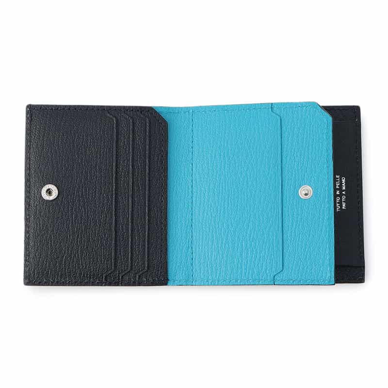 L’ARCOBALENO バイカラー ハーフウォレット NAVY
