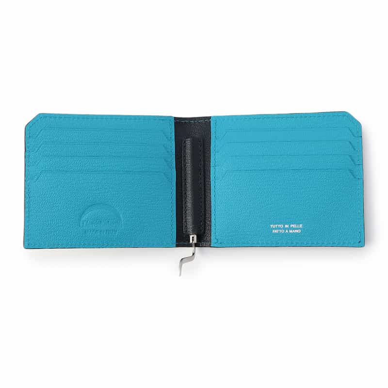 L’ARCOBALENO L'ARCOBALENO＜ラルコバレーノ＞バーニーズ　ニューヨーク限定バイカラー マネークリップ NAVY