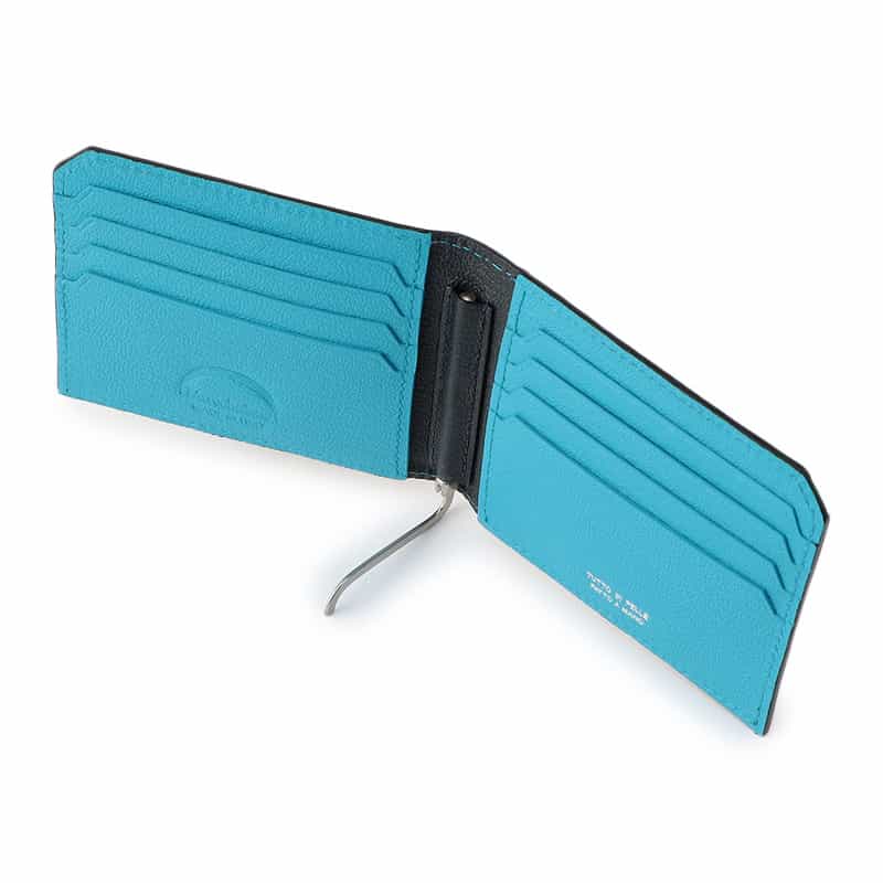 L’ARCOBALENO L'ARCOBALENO＜ラルコバレーノ＞バーニーズ　ニューヨーク限定バイカラー マネークリップ NAVY