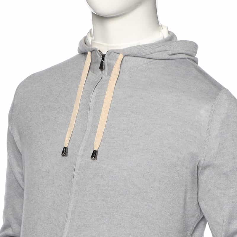 FILIPPO DE LAURENTIIS コットンカシミヤ ジップアップニットブルゾン NAVY