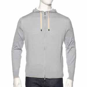 コットンカシミヤ ジップアップニットブルゾン