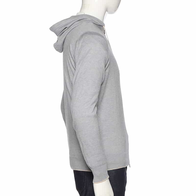 FILIPPO DE LAURENTIIS コットンカシミヤ ジップアップニットブルゾン LIGHT GRAY