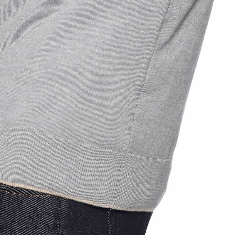 FILIPPO DE LAURENTIIS コットンカシミヤ ジップアップニットブルゾン LIGHT GRAY