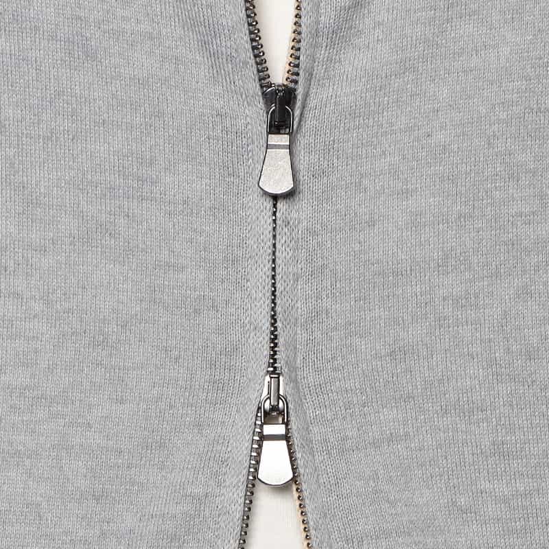 FILIPPO DE LAURENTIIS コットンカシミヤ ジップアップニットブルゾン LIGHT GRAY