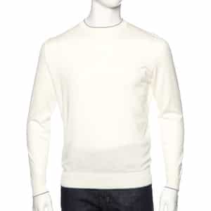 コットンカシミヤ バイカラーニットプルオーバー