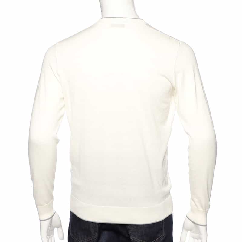 FILIPPO DE LAURENTIIS コットンカシミヤ バイカラーニットプルオーバー WHITE