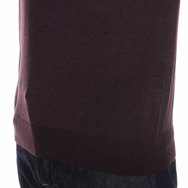 FILIPPO DE LAURENTIIS ウールシルクカシミヤ クルーネックニットプルオーバー WINE