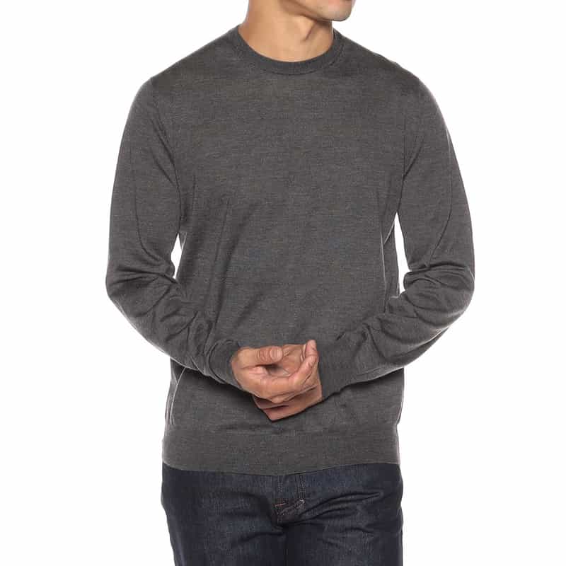 FILIPPO DE LAURENTIIS ウールシルクカシミヤ クルーネックニットプルオーバー GRAY