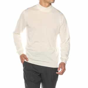 FILIPPO DE LAURENTIIS ＜フィリップ デ ローレンティス＞ ／ ウールシルクカシミヤ ロングスリーブ モックネックニットプルオーバー