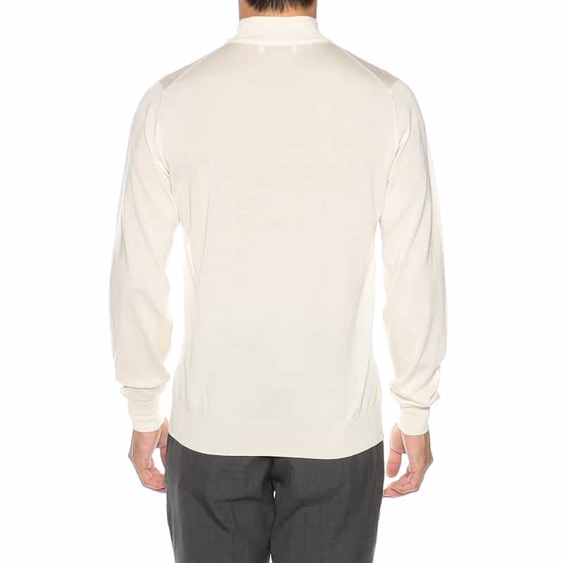 FILIPPO DE LAURENTIIS FILIPPO DE LAURENTIIS <フィリップ デ ローレンティス> / ウールシルクカシミヤ ロングスリーブ モックネックニットプルオーバー IVORY