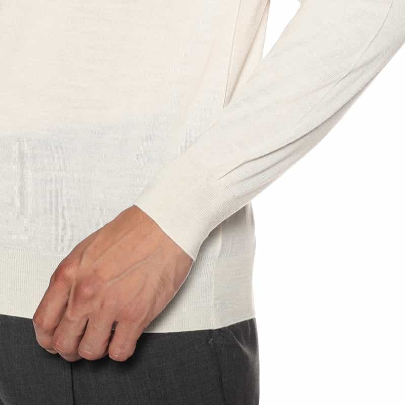 FILIPPO DE LAURENTIIS FILIPPO DE LAURENTIIS <フィリップ デ ローレンティス> / ウールシルクカシミヤ ロングスリーブ モックネックニットプルオーバー IVORY