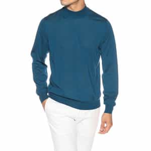 FILIPPO DE LAURENTIIS ＜フィリップ デ ローレンティス＞ ／ ウールシルクカシミヤ ロングスリーブ モックネックニットプルオーバー