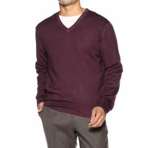 Vネック ウールニットプルオーバー