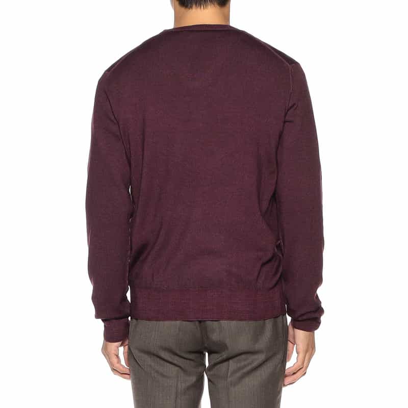 CRUCIANI Vネック ウールニットプルオーバー WINE