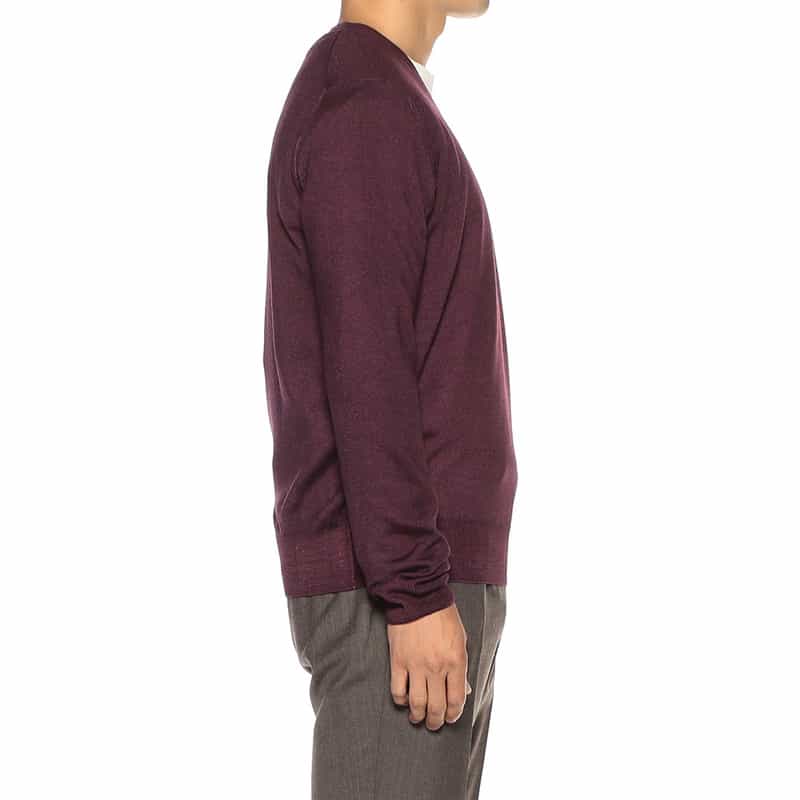 CRUCIANI Vネック ウールニットプルオーバー WINE