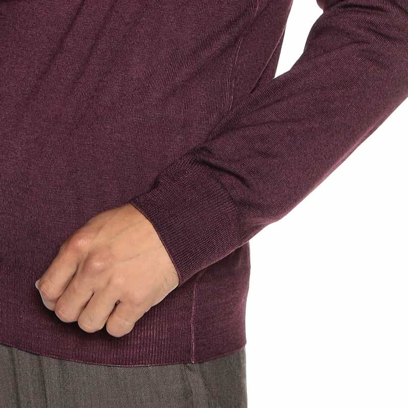 CRUCIANI Vネック ウールニットプルオーバー WINE