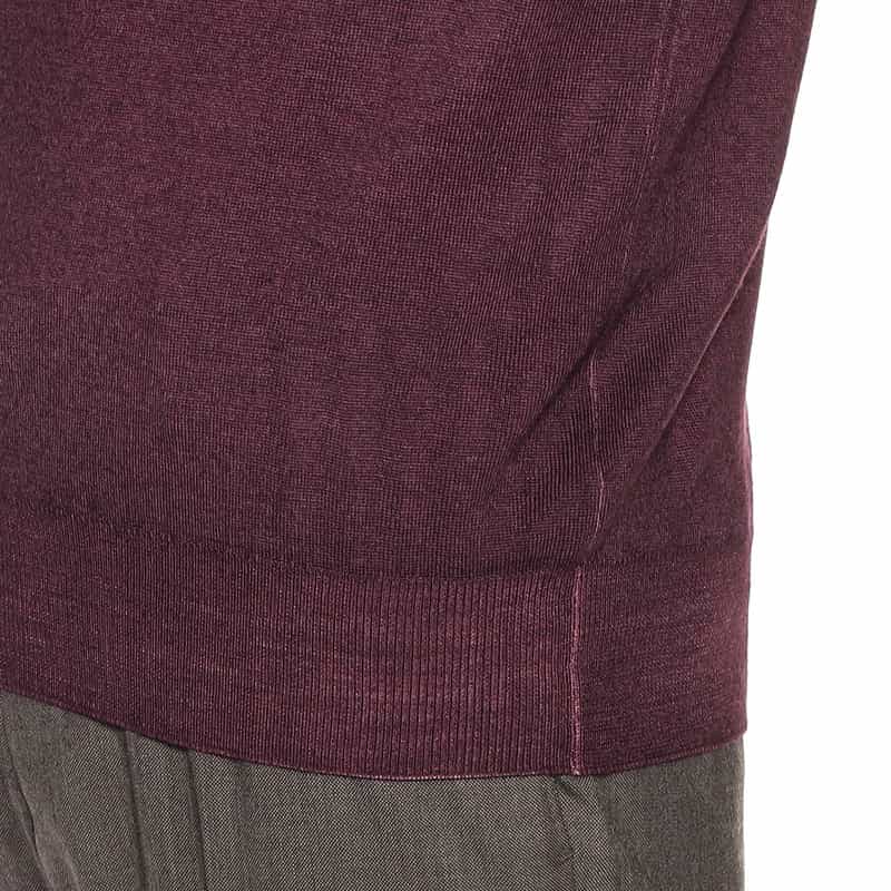 CRUCIANI Vネック ウールニットプルオーバー WINE