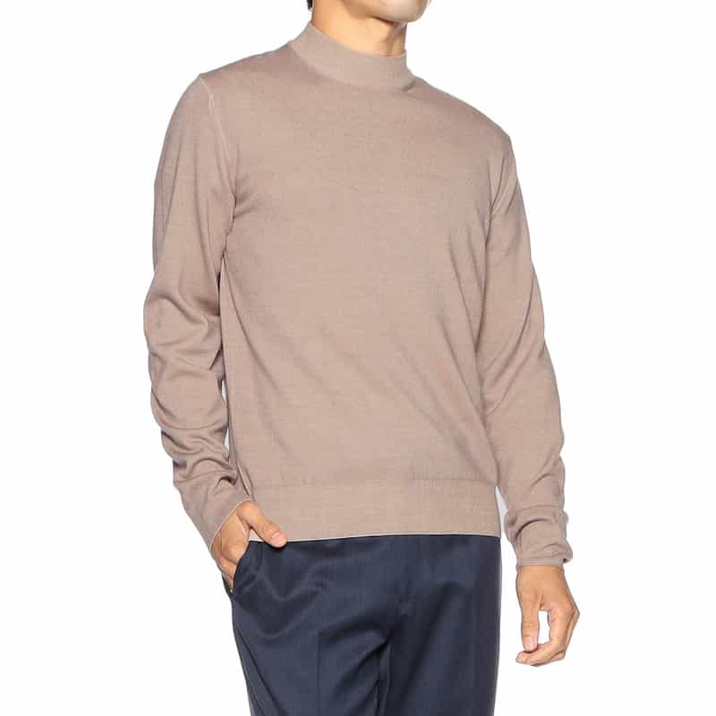 CRUCIANI モックネック ウールニットプルオーバー CAMEL
