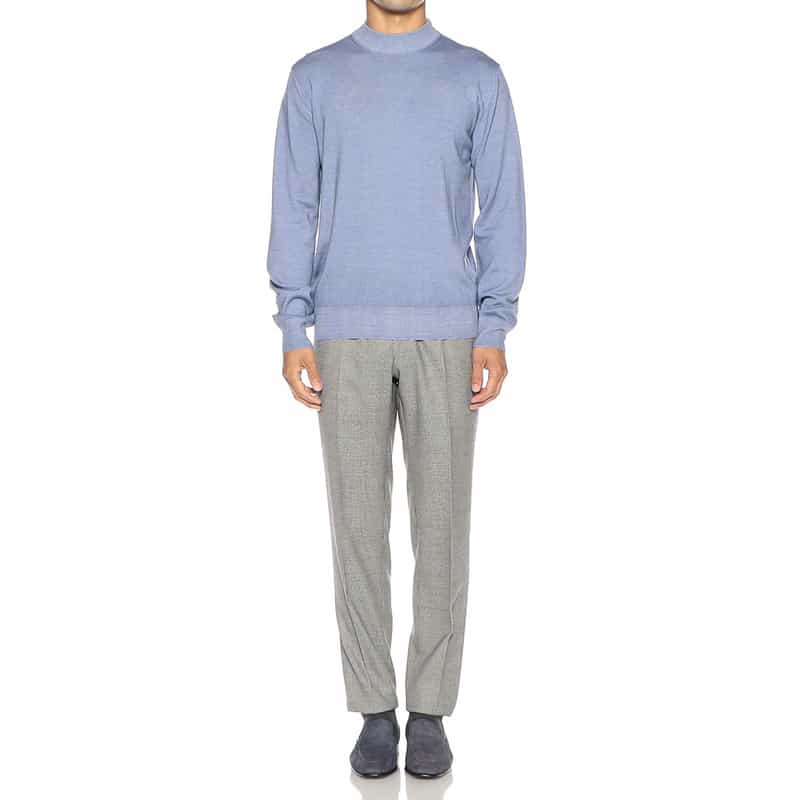 CRUCIANI モックネック ウールニットプルオーバー LIGHT BLUE