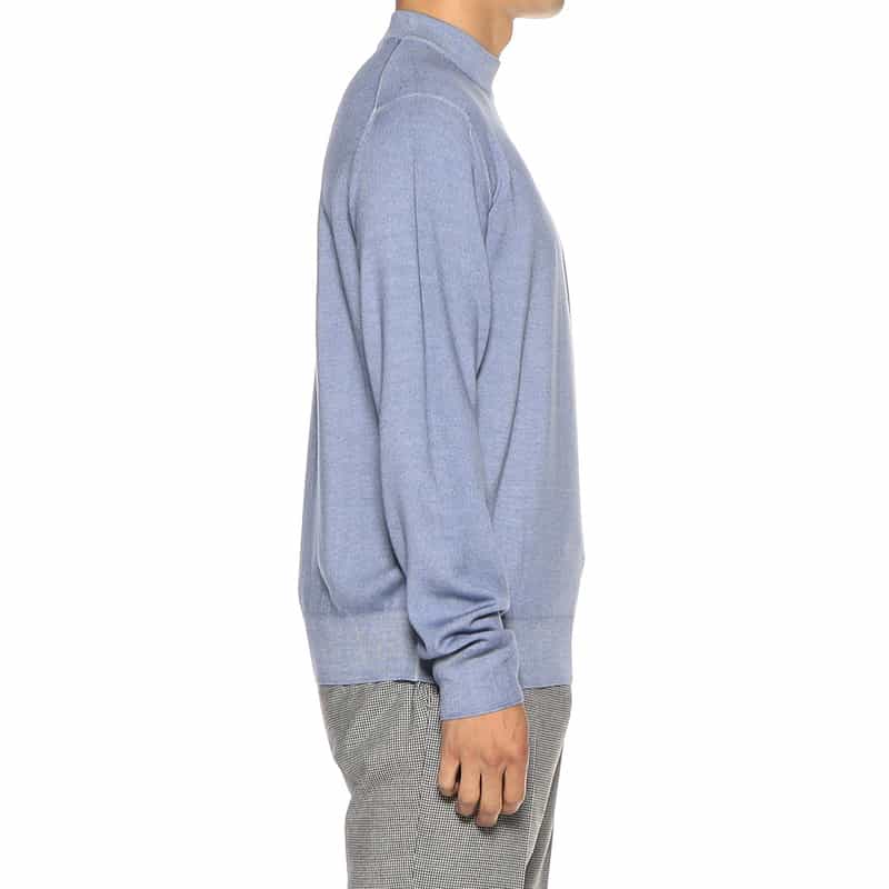 CRUCIANI モックネック ウールニットプルオーバー LIGHT BLUE