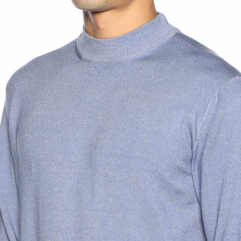 CRUCIANI モックネック ウールニットプルオーバー LIGHT BLUE