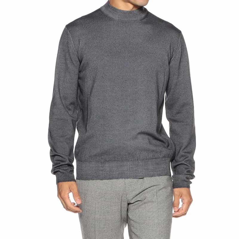 CRUCIANI モックネック ウールニットプルオーバー GRAY