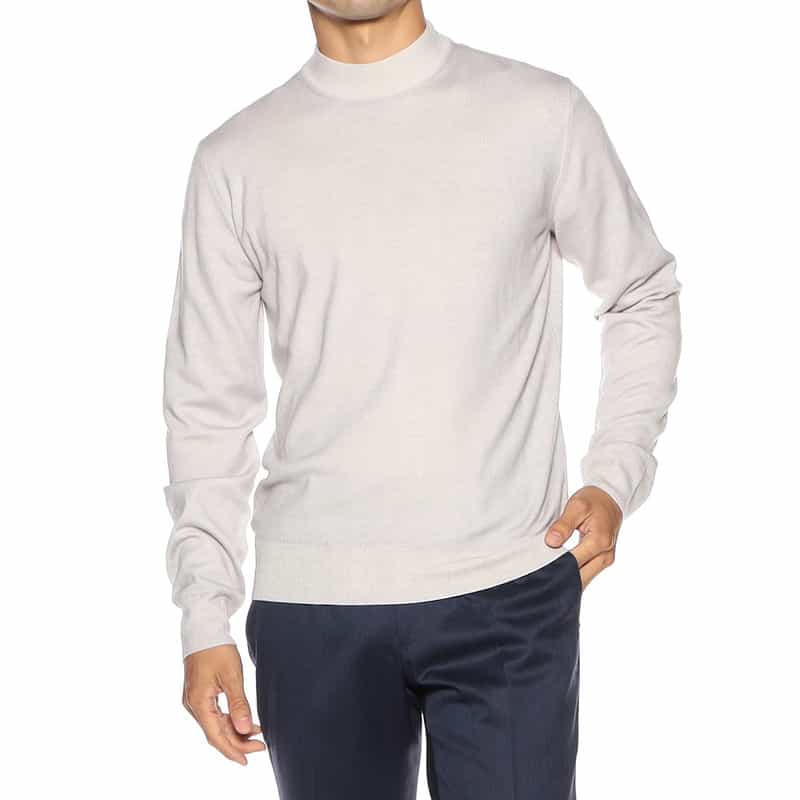 CRUCIANI モックネック ウールニットプルオーバー LIGHT GRAY
