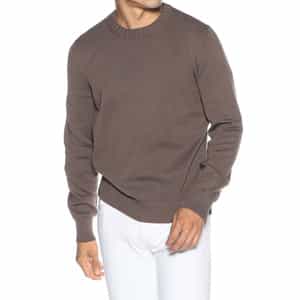 クルーネック コットンニットプルオーバー