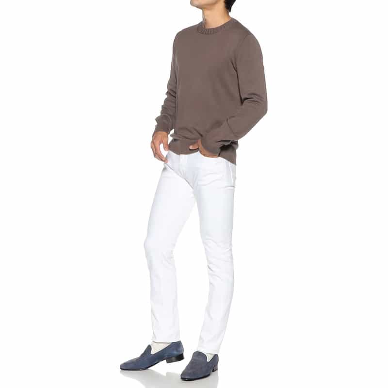 GRANSASSO クルーネック コットンニットプルオーバー CAMEL