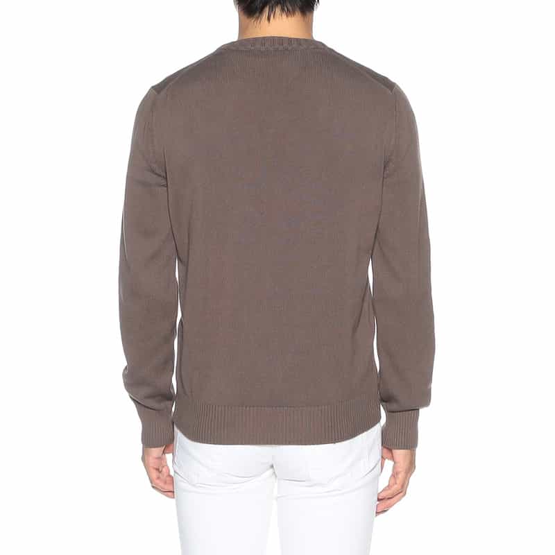 GRANSASSO クルーネック コットンニットプルオーバー CAMEL