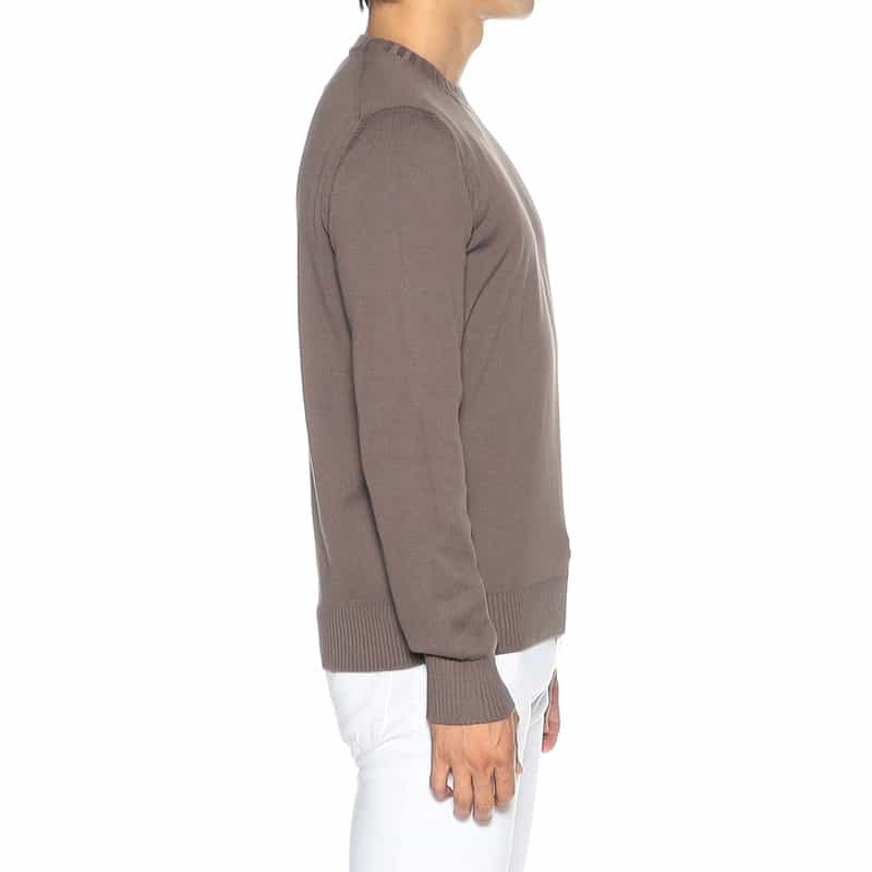 GRANSASSO クルーネック コットンニットプルオーバー CAMEL