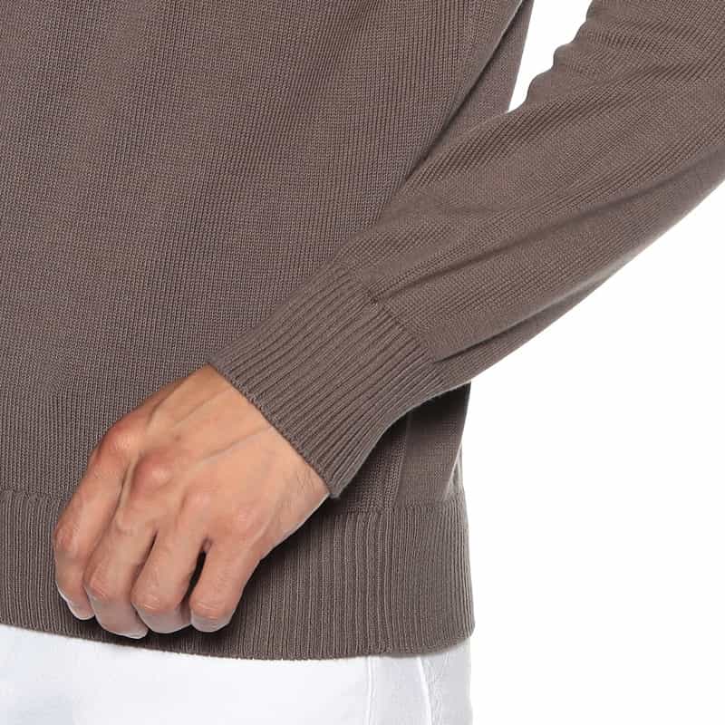 GRANSASSO クルーネック コットンニットプルオーバー CAMEL