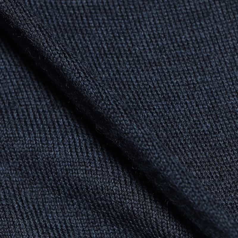 GRANSASSO ジップアップ ウールニットブルゾン NAVY