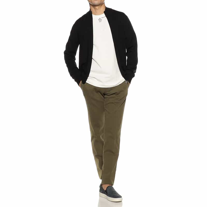 GRANSASSO ジップアップ ウールニットブルゾン BLACK