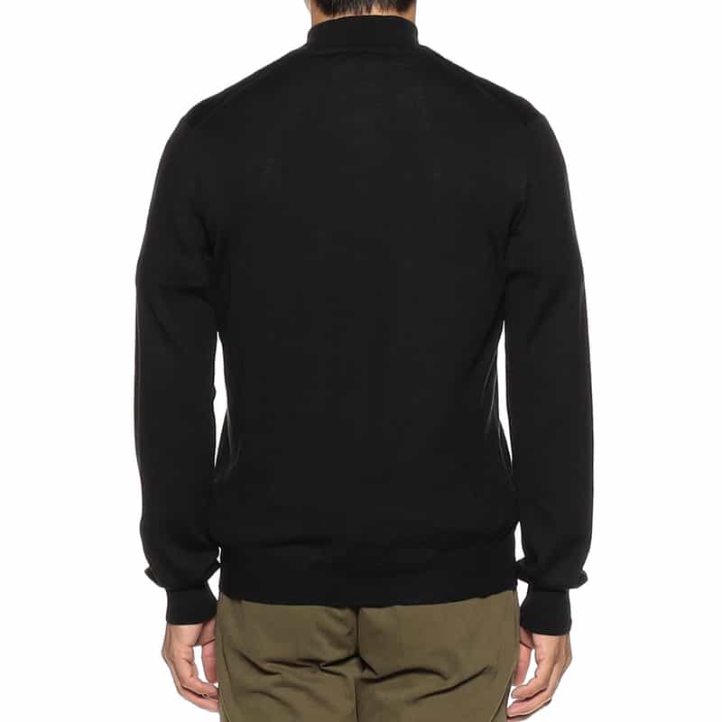 GRANSASSO ジップアップ ウールニットブルゾン BLACK