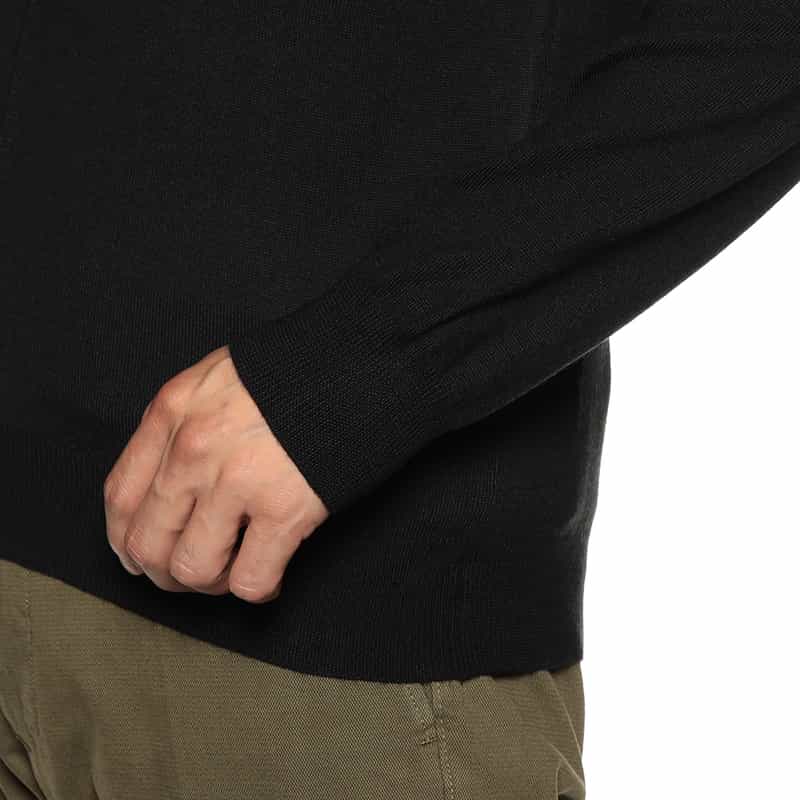 GRANSASSO ジップアップ ウールニットブルゾン BLACK