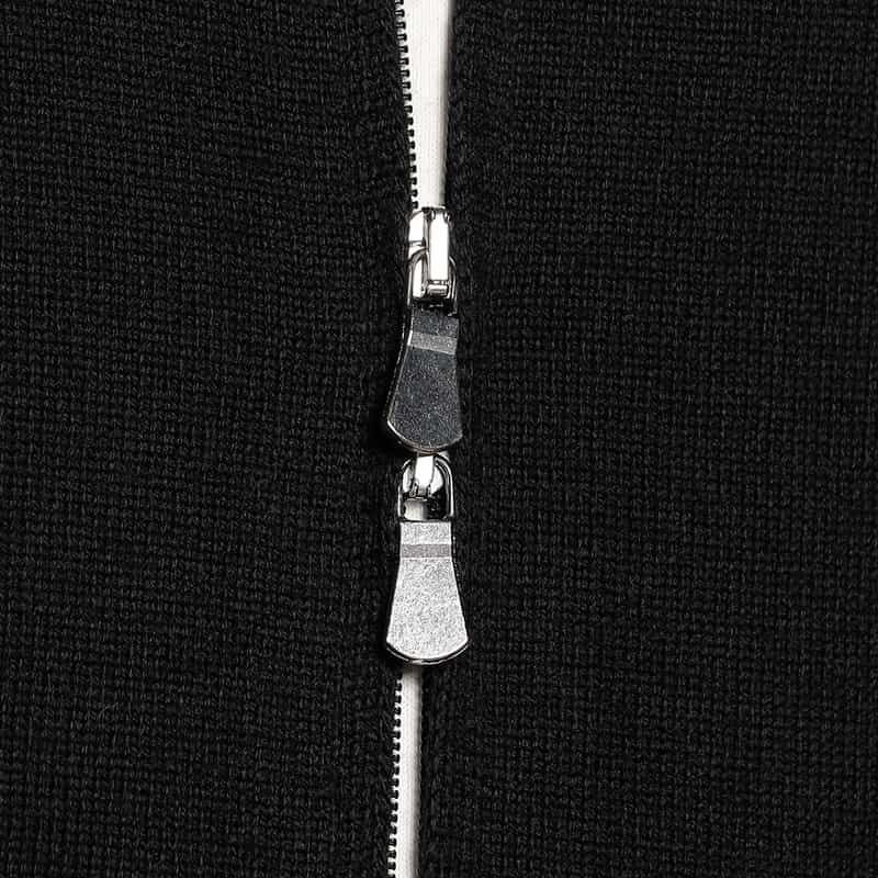 GRANSASSO ジップアップ ウールニットブルゾン BLACK