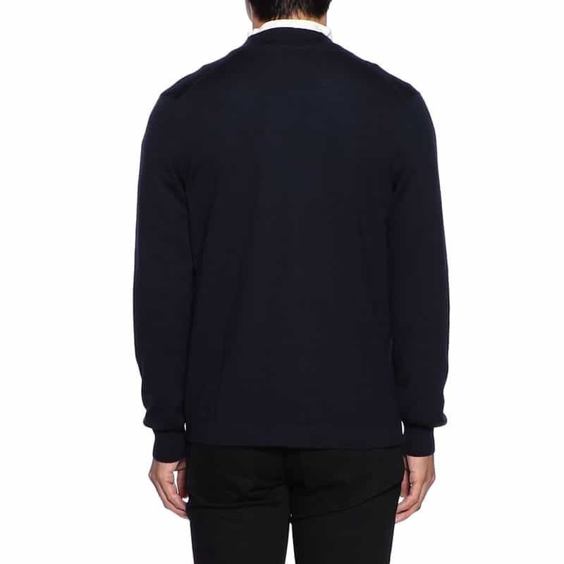 GRANSASSO ウール素材ボタンレス ニットカーディガン NAVY