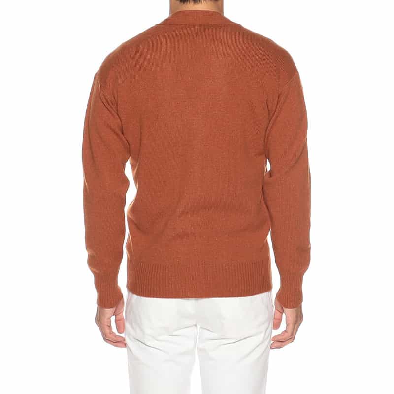 GRANSASSO ウール Vネックニットカーディガン ORANGE