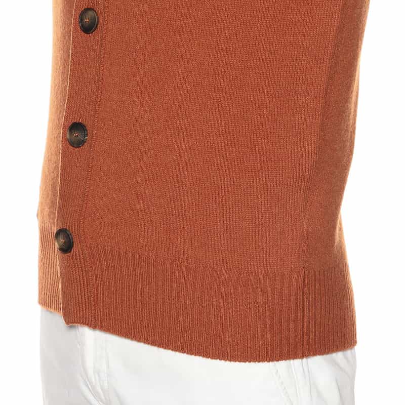 GRANSASSO ウール Vネックニットカーディガン ORANGE