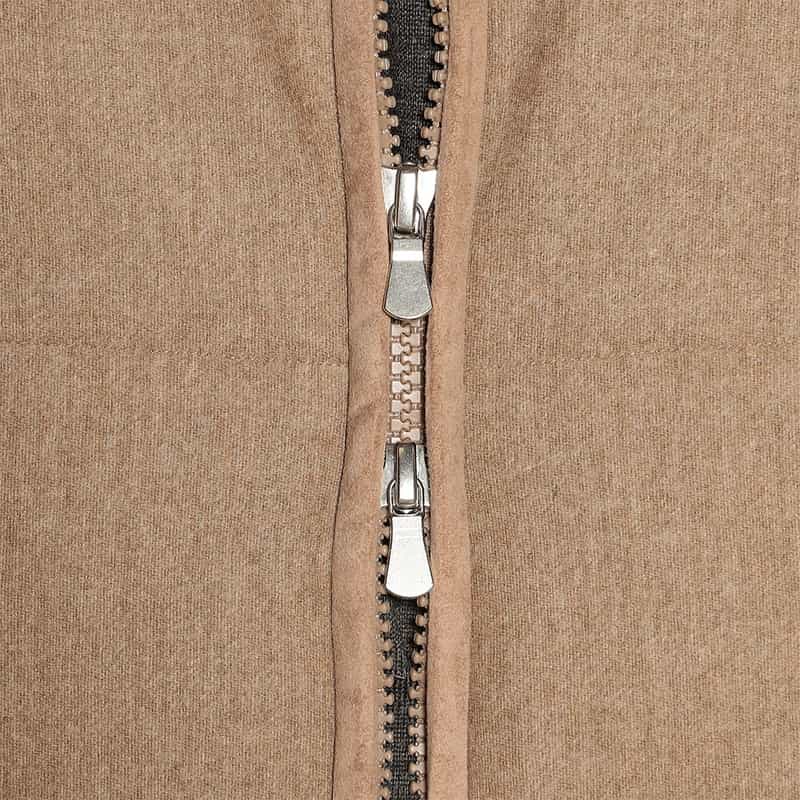 GRANSASSO コンビネーション中綿入りジップアップニットブルゾン WHITE