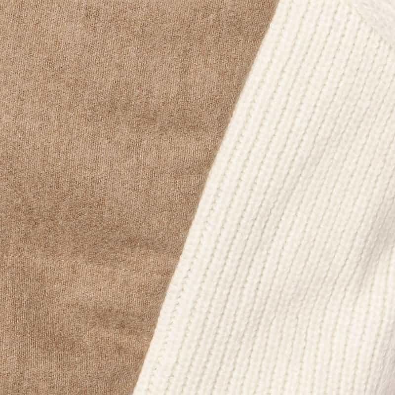 GRANSASSO コンビネーション中綿入りジップアップニットブルゾン WHITE