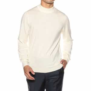 ウール モックネックニットプルオーバー